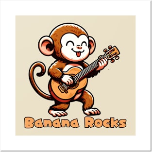 Rock and roll monkey Posters and Art